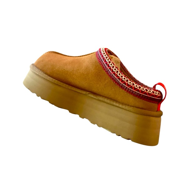 UGG tazz platform shoes women size 5 brown with red stitching - Picture 2 of 8